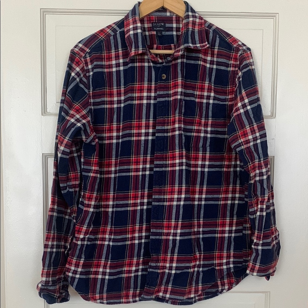 J. Crew Casual Red and Blue Plaid Button Down Shirt